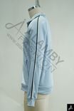 Men's Light Blue Zip‑Up Stand Collar Track Jacket With Small Embroidered Logo