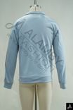 Men's Light Blue Zip‑Up Stand Collar Track Jacket With Small Embroidered Logo