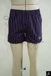 Men's Navy Blue Pink Vertical Stripe Quick‑Dry Casual Sports Shorts