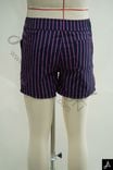 Men's Navy Blue Pink Vertical Stripe Quick‑Dry Casual Sports Shorts