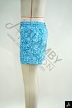 Men's Blue Printed Beach Shorts, Elastic Waist Quick Dry Swim Trunks
