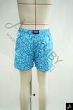 Men's Blue Printed Beach Shorts, Elastic Waist Quick Dry Swim Trunks