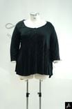Women's Plus Size Black Long Sleeve Top, Loose Fit Casual Blouse