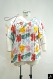 Women's Plus Size Tropical Floral Print V-Neck 3/4 Sleeve Casual Blouse