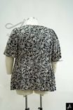 Women's Plus Size Black & Grey Abstract Print Short Sleeve Loose Casual Top