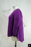 Women's Plus Size Purple V-Neck Long Sleeve Loose Casual Top
