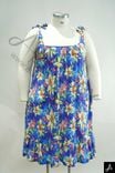 Women's Plus Size Blue Floral Print Spaghetti Strap Casual Dress