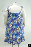 Women's Plus Size Blue Floral Print Spaghetti Strap Casual Dress