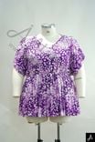 Women's Plus Size V-Neck Short Sleeve Tie Dye Casual Top