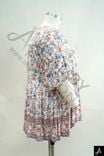 Light Floral Print V-Neck Short Sleeve Peplum Blouse