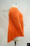 Women's Plus Size V-Neck Long Sleeve Orange Knit Top