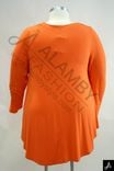 Women's Plus Size V-Neck Long Sleeve Orange Knit Top