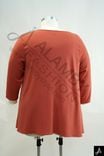 Women's Plus Size Terracotta Round Neck 3/4 Sleeve Knit Blouse