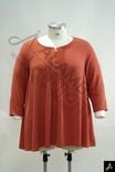 Women's Plus Size Terracotta Round Neck 3/4 Sleeve Knit Blouse