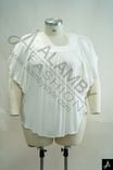 Women's Plus Size White Square Neck Short Puff Sleeve Blouse