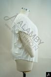 Women's Plus Size White Square Neck Short Puff Sleeve Blouse