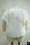Women's Plus Size White Square Neck Short Puff Sleeve Blouse