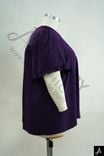 Women's Plus Size Purple V-Neck Short Sleeve Gathered Blouse