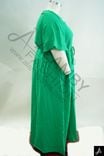 Women's Plus Size Green V-Neck Short Flutter Sleeve Maxi Dress