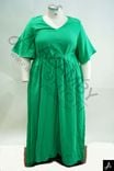 Women's Plus Size Green V-Neck Short Flutter Sleeve Maxi Dress