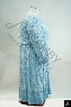 Women's Plus Size Light Blue Floral Print Round Neck 3/4 Sleeve Dress
