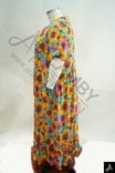 Women's Plus Size Multicolor Floral Print V-Neck Short Sleeve Midi Dress	