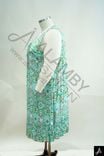 Women's Plus Size Green Floral Print V-Neck Sleeveless Midi Dress