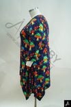 Women's Plus Size Navy Multicolor Floral Print V-Neck 3/4 Sleeve Tunic