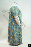 Women's Plus Size Blue Base Floral Print Round Neck Short Sleeve Midi Dress