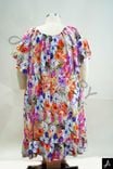 Women's Plus Size Multicolor Floral Print Round Neck Short Sleeve Midi Dress