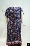 Women's Plus Size Dark Base Floral Print V-Neck Short Sleeve Maxi Dress
