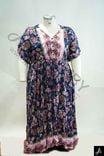 Women's Plus Size Dark Base Floral Print V-Neck Short Sleeve Maxi Dress