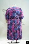 Women's Plus Size Purple & Pink Floral Print V-Neck Short Sleeve Midi Dress