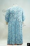 Women's Plus Size Light Blue Floral Print V-Neck 3/4 Sleeve Maxi Dress