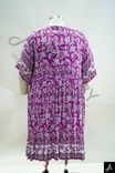 Women's Plus Size Magenta Floral Print V-Neck Short Sleeve Midi Dress