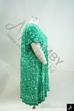 Women's Plus Size Green Floral Print V-Neck Short Sleeve Midi Dress