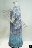 Women Plus Size Geometric Print V-Neck Elbow Sleeve Casual Tunic Dress