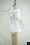 Women Plus Size White Square Neck Long Sleeve Knit Casual Top