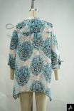 Women Plus Size Floral Print Split Neck 3/4 Sleeve Casual Tunic Top
