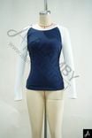 Navy & White Color-Block Long Sleeve Raglan Top