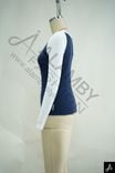 Navy & White Color-Block Long Sleeve Raglan Top