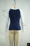 Navy & White Color-Block Long Sleeve Raglan Top