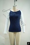Navy & White Raglan Sleeve Fitted Long Sleeve Top