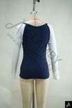 Navy & White Raglan Sleeve Fitted Long Sleeve Top