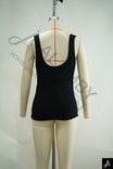 Black Square Neck Fitted Ribbed Tank Top