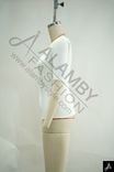 White Square Neck 3/4 Sleeve Fitted Knit Top