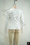 White Henley Neck Long Sleeve Fitted Knit Top