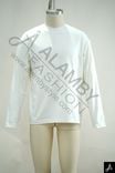 Men's 100% Cotton Crew Neck Long Sleeve T-Shirt, White