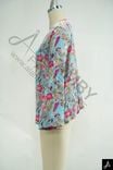 Floral Print Long Sleeve Crew Neck Woven Top