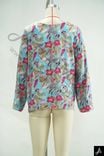 Floral Print Long Sleeve Crew Neck Woven Top